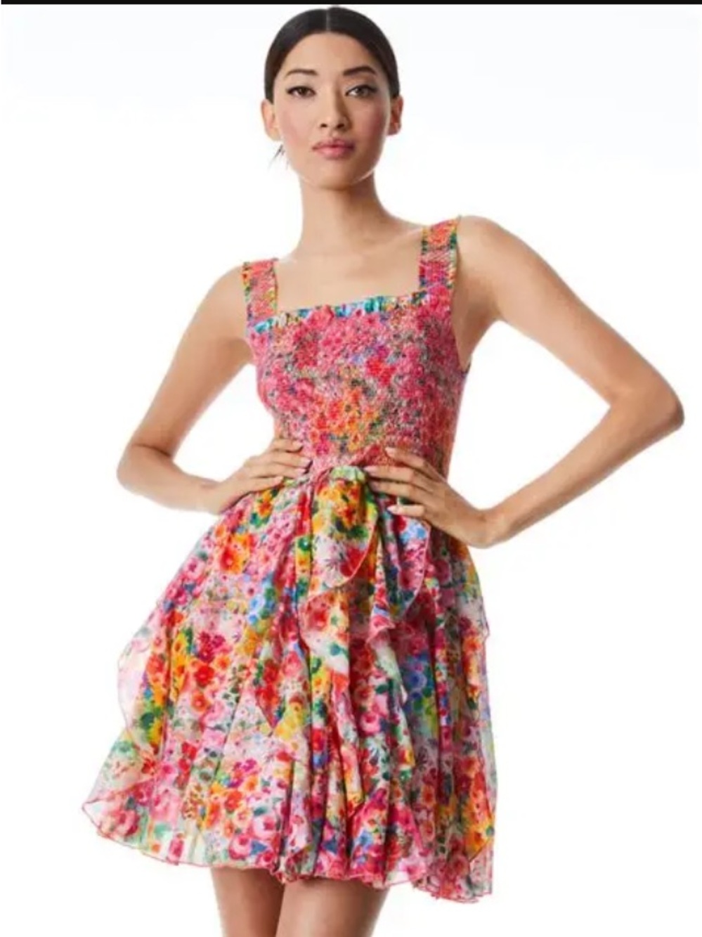 NWT Alice + Olivia Jocelyn Garden Floral Mini Dress